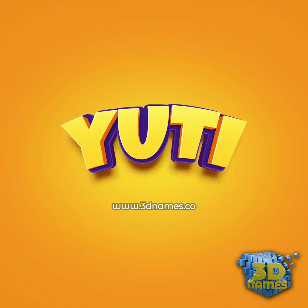 yuti in Orange Toon style - 3D name wallpaper