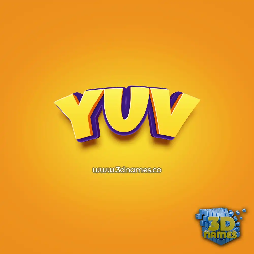 yuv in Orange Toon style - 3D name wallpaper