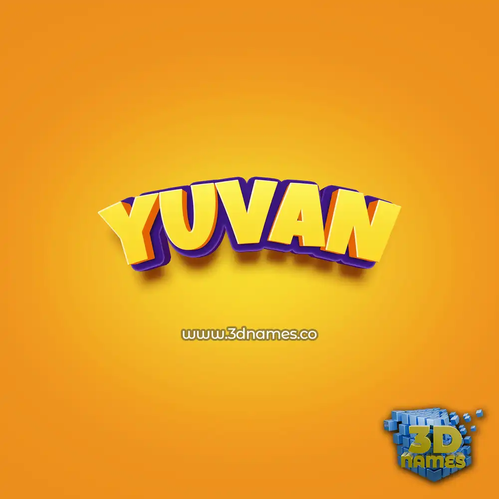 yuvan in Orange Toon style - 3D name wallpaper