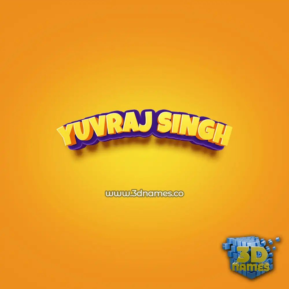 yuvraj singh in Orange Toon style - 3D name wallpaper