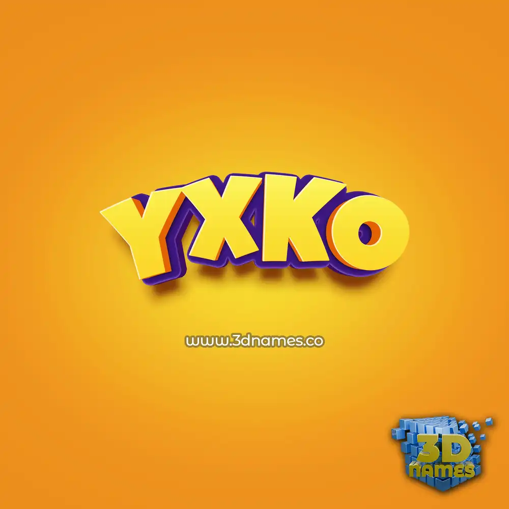 yxko in Orange Toon style - 3D name wallpaper