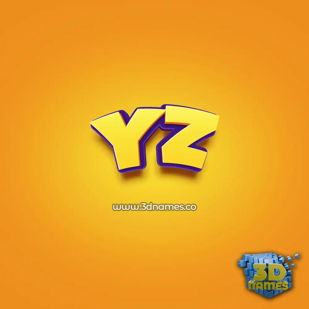 yz in Orange Toon style - 3D name wallpaper