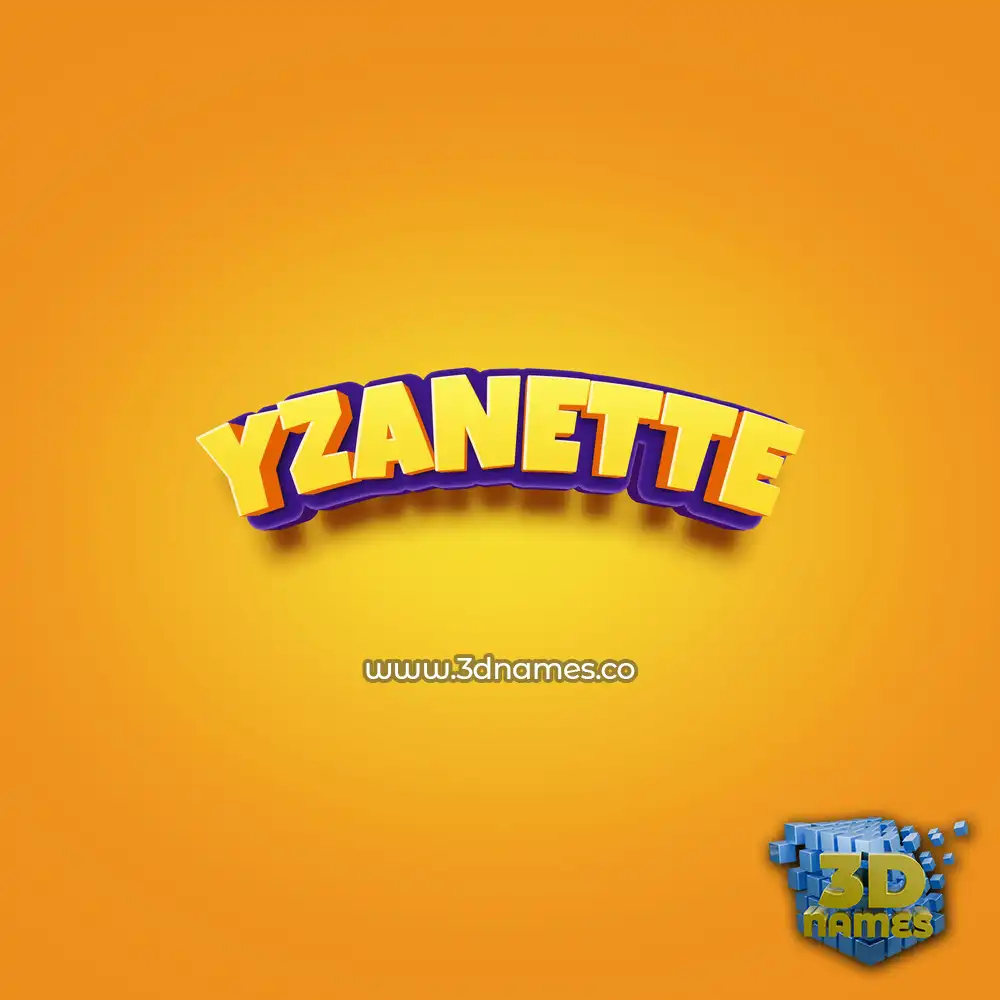 yzanette in Orange Toon style - 3D name wallpaper