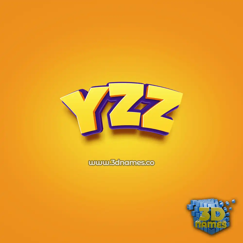 yzz in Orange Toon style - 3D name wallpaper