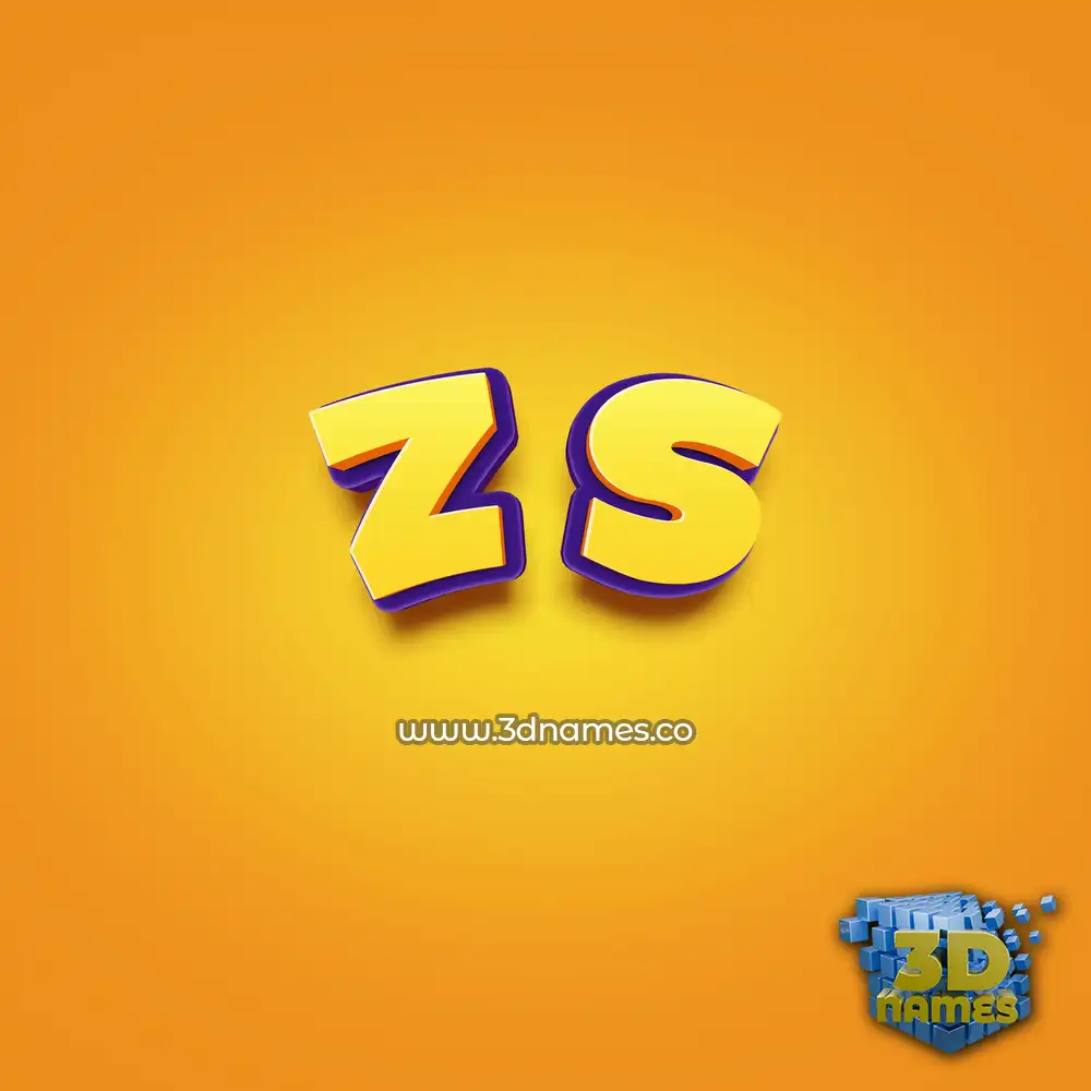 z s in Orange Toon style - 3D name wallpaper