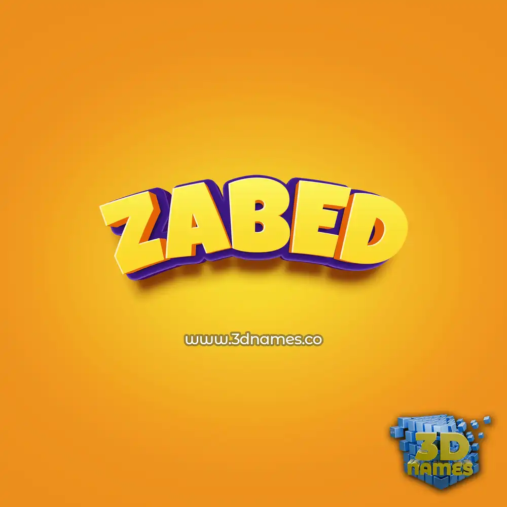 zabed in Orange Toon style - 3D name wallpaper