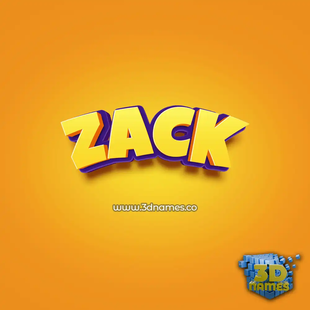 zack in Orange Toon style - 3D name wallpaper