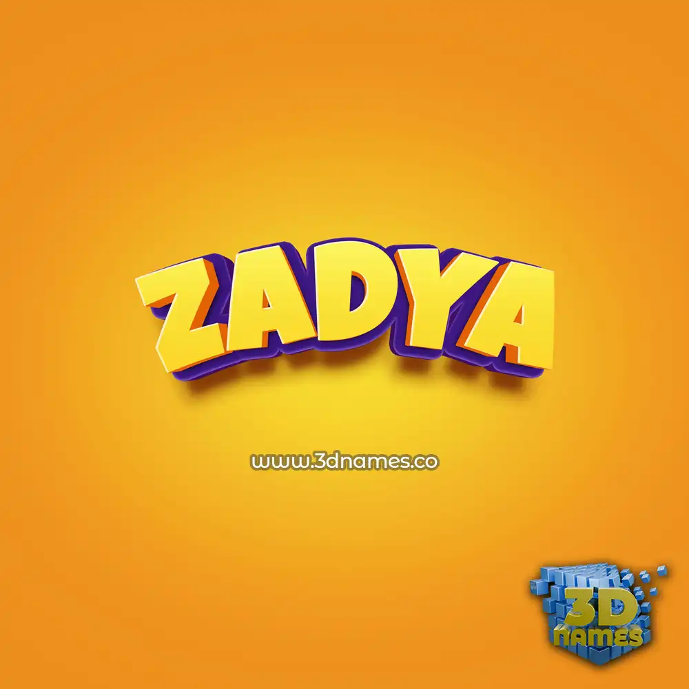 zadya in Orange Toon style - 3D name wallpaper