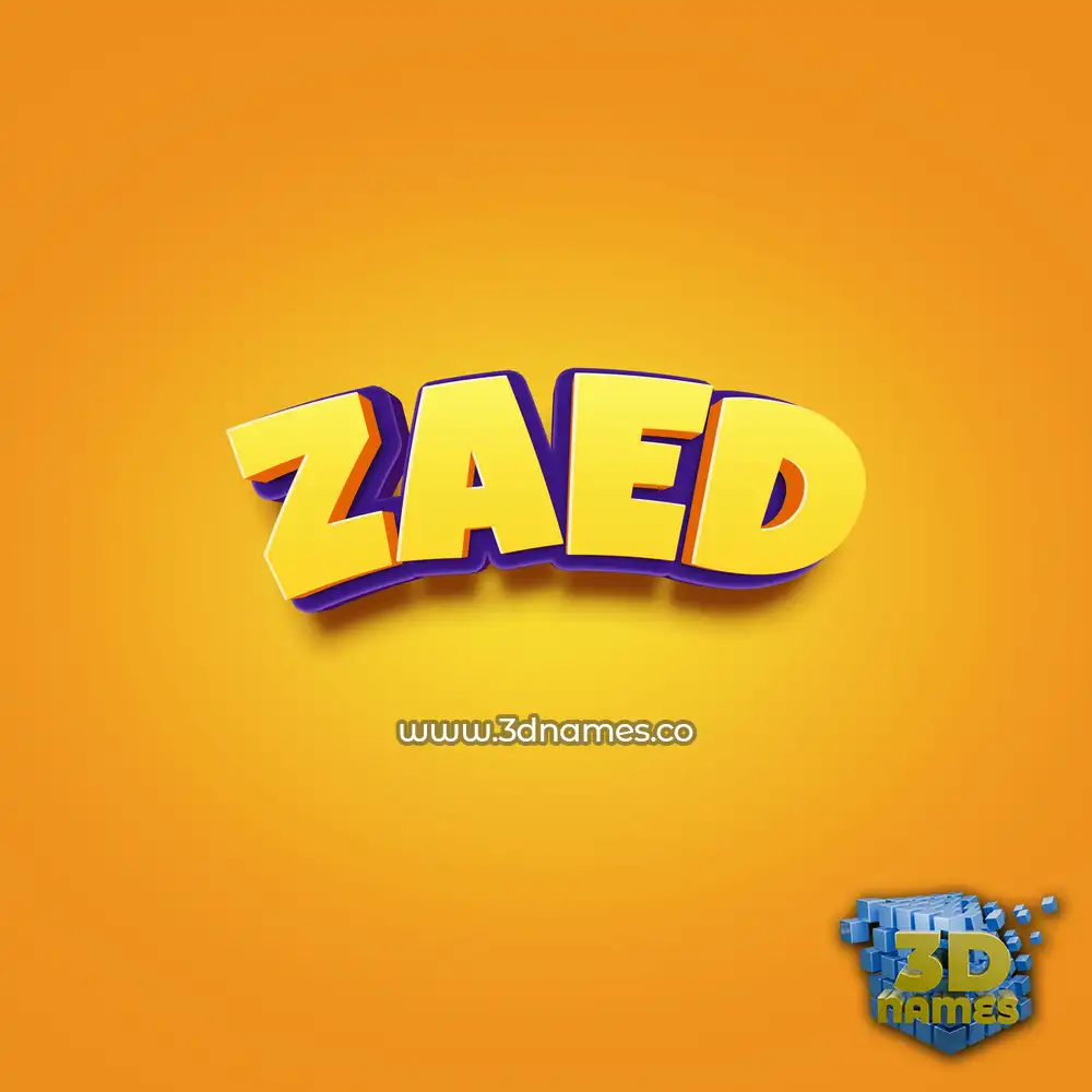 zaed in Orange Toon style - 3D name wallpaper