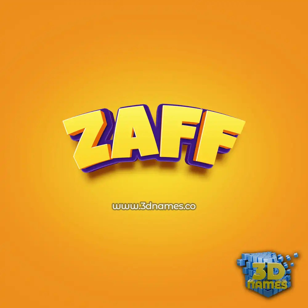 zaff in Orange Toon style - 3D name wallpaper