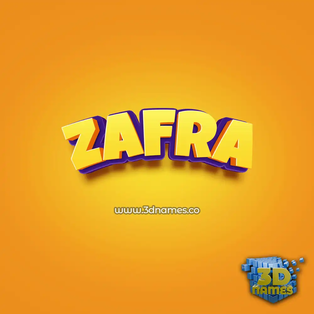 zafra in Orange Toon style - 3D name wallpaper
