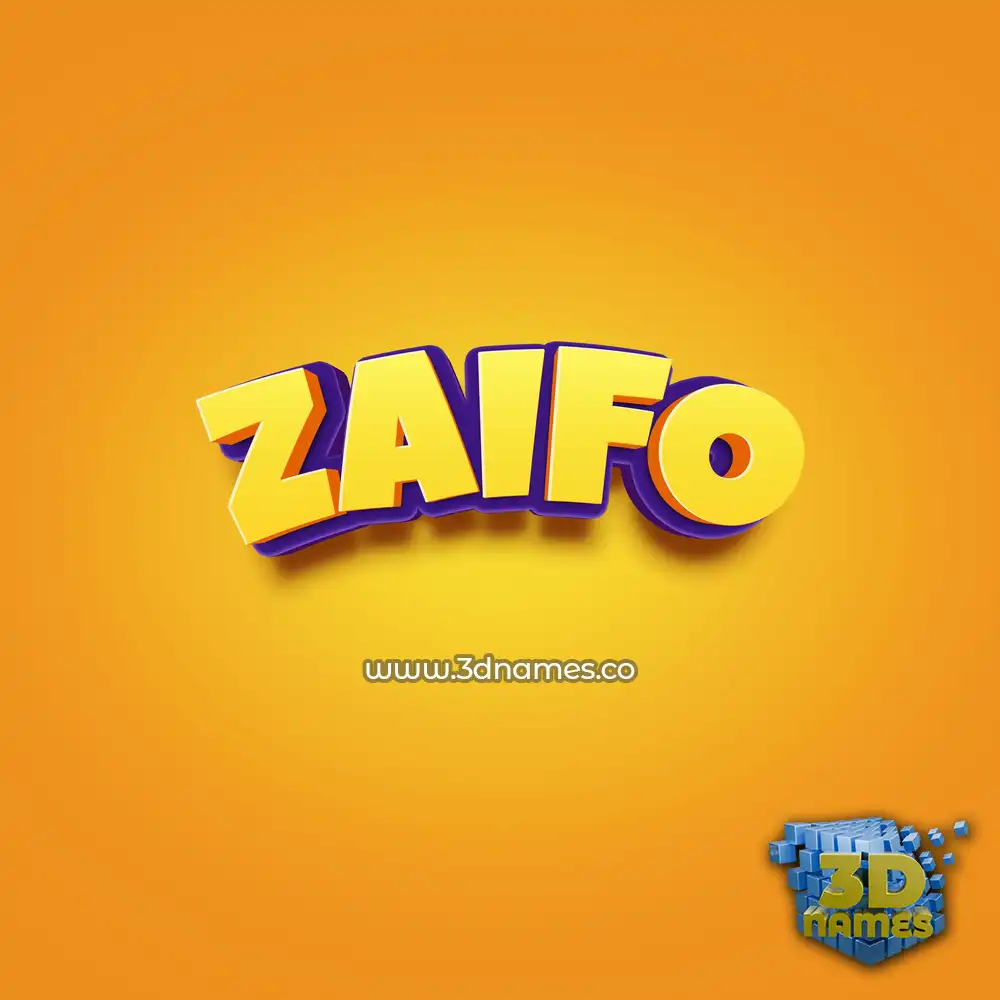 zaifo in Orange Toon style - 3D name wallpaper