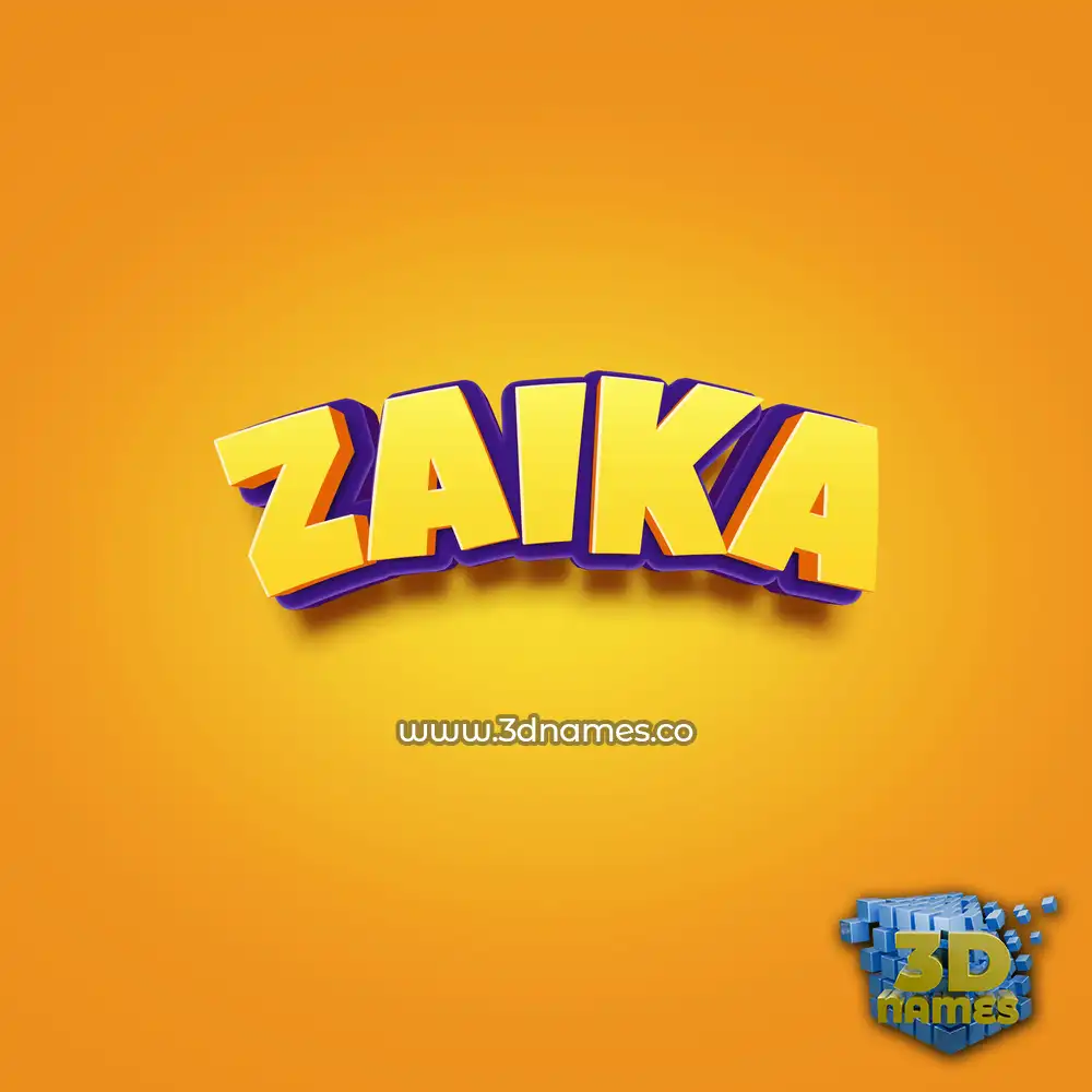zaika in Orange Toon style - 3D name wallpaper