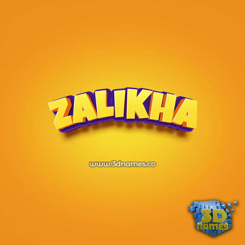 zalikha in Orange Toon style - 3D name wallpaper