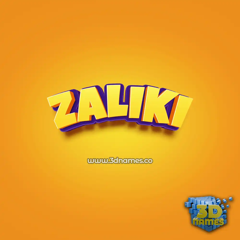 zaliki in Orange Toon style - 3D name wallpaper
