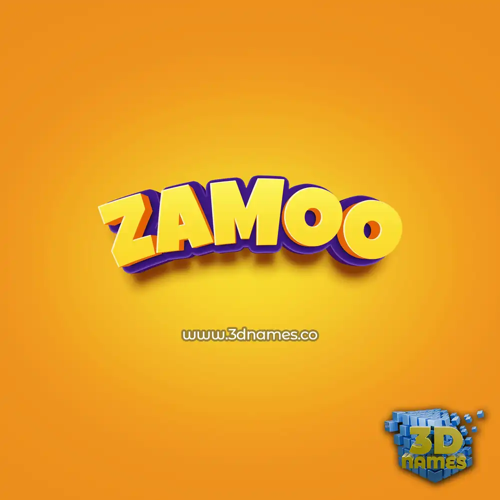 zamoo in Orange Toon style - 3D name wallpaper