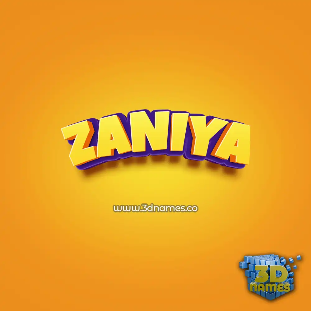 zaniya in Orange Toon style - 3D name wallpaper