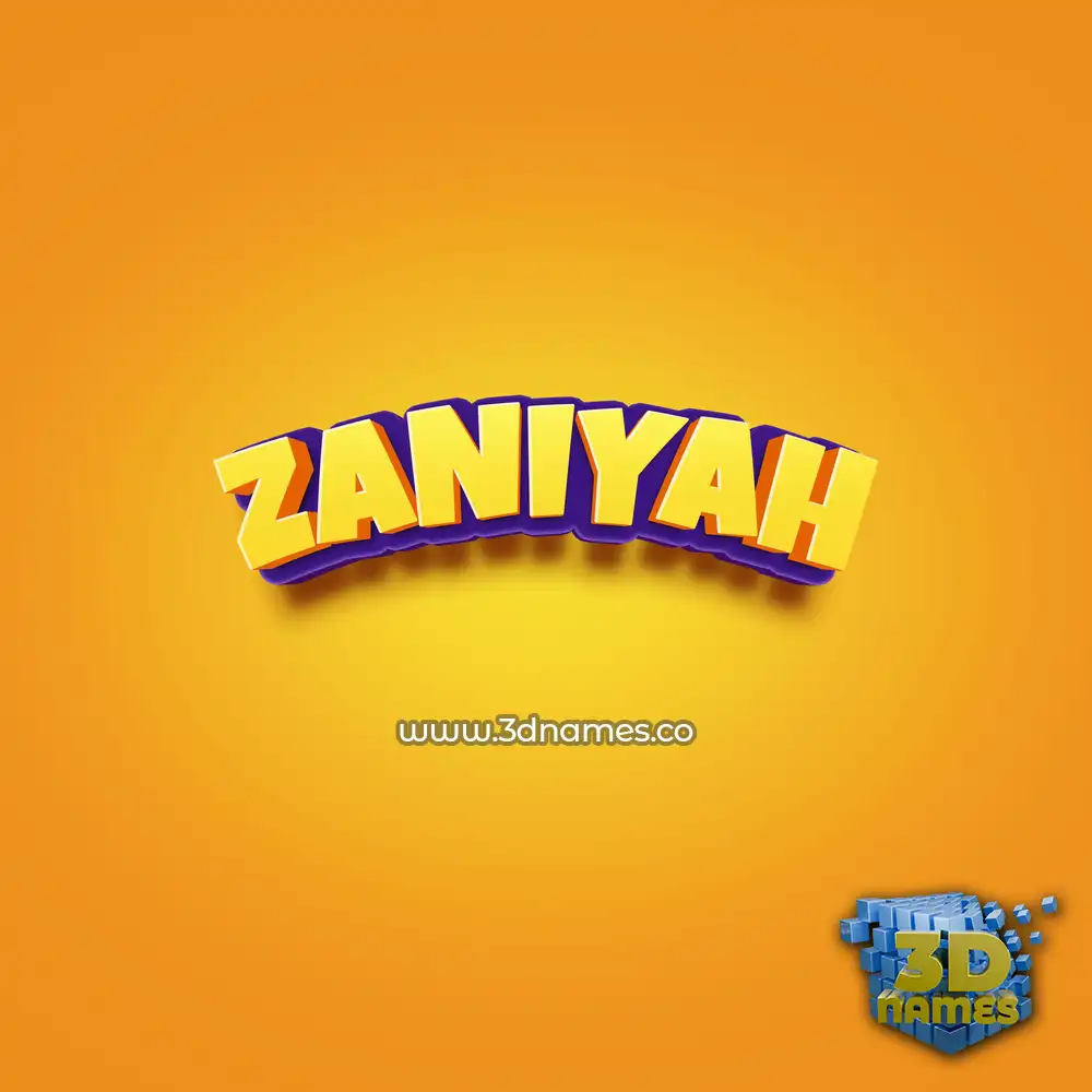 zaniyah in Orange Toon style - 3D name wallpaper