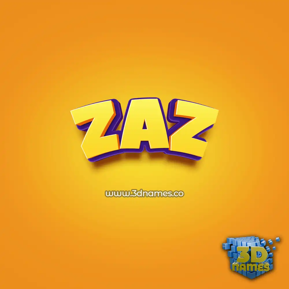 zaz in Orange Toon style - 3D name wallpaper