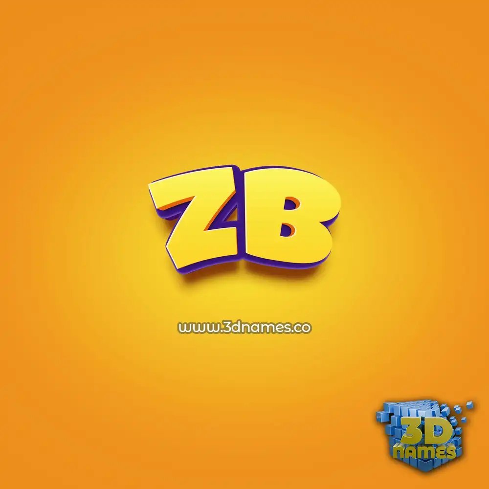 zb in Orange Toon style - 3D name wallpaper