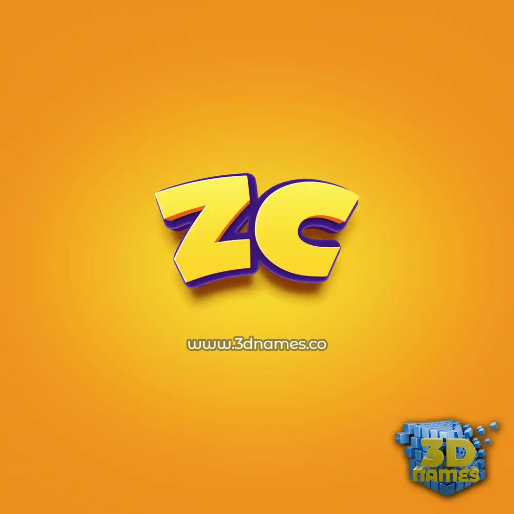 zc in Orange Toon style - 3D name wallpaper