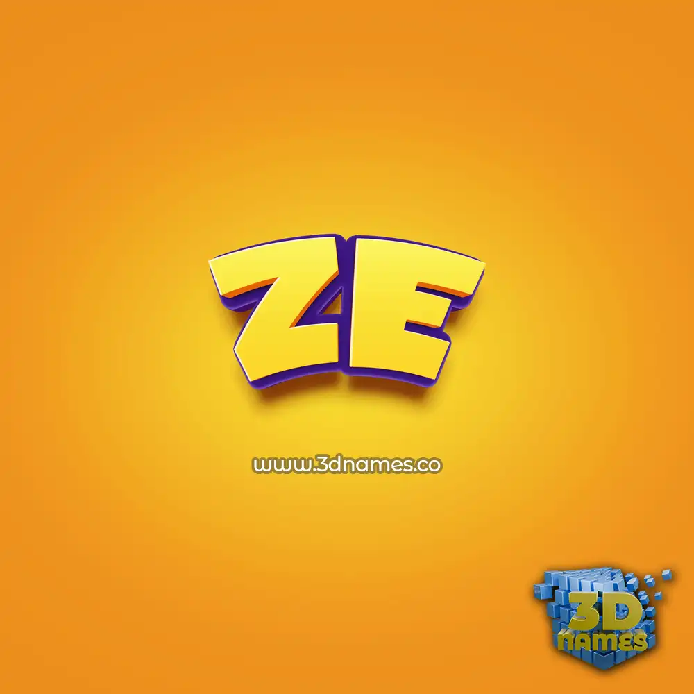 ze in Orange Toon style - 3D name wallpaper