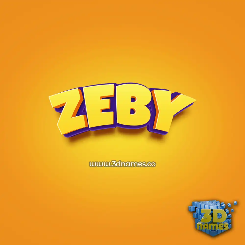 zeby in Orange Toon style - 3D name wallpaper