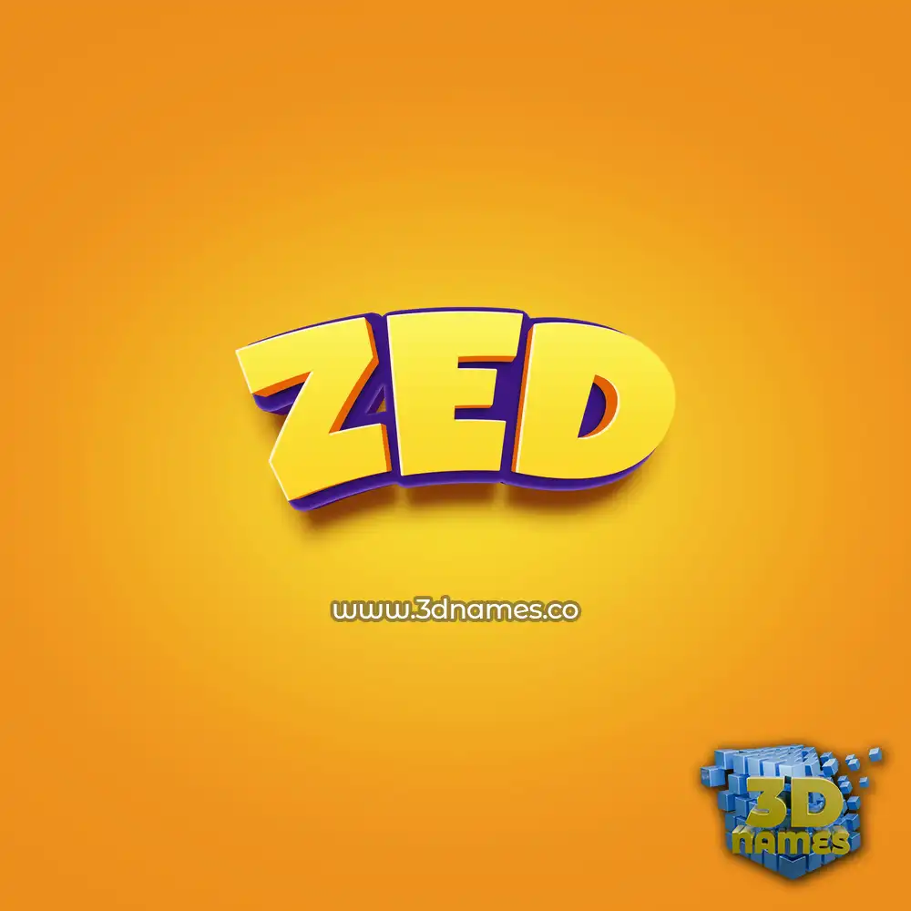 zed in Orange Toon style - 3D name wallpaper