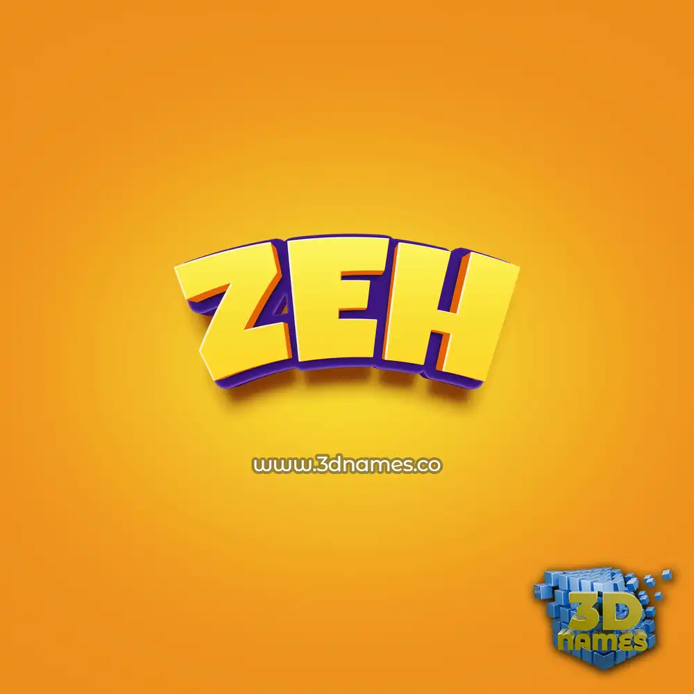 zeh in Orange Toon style - 3D name wallpaper