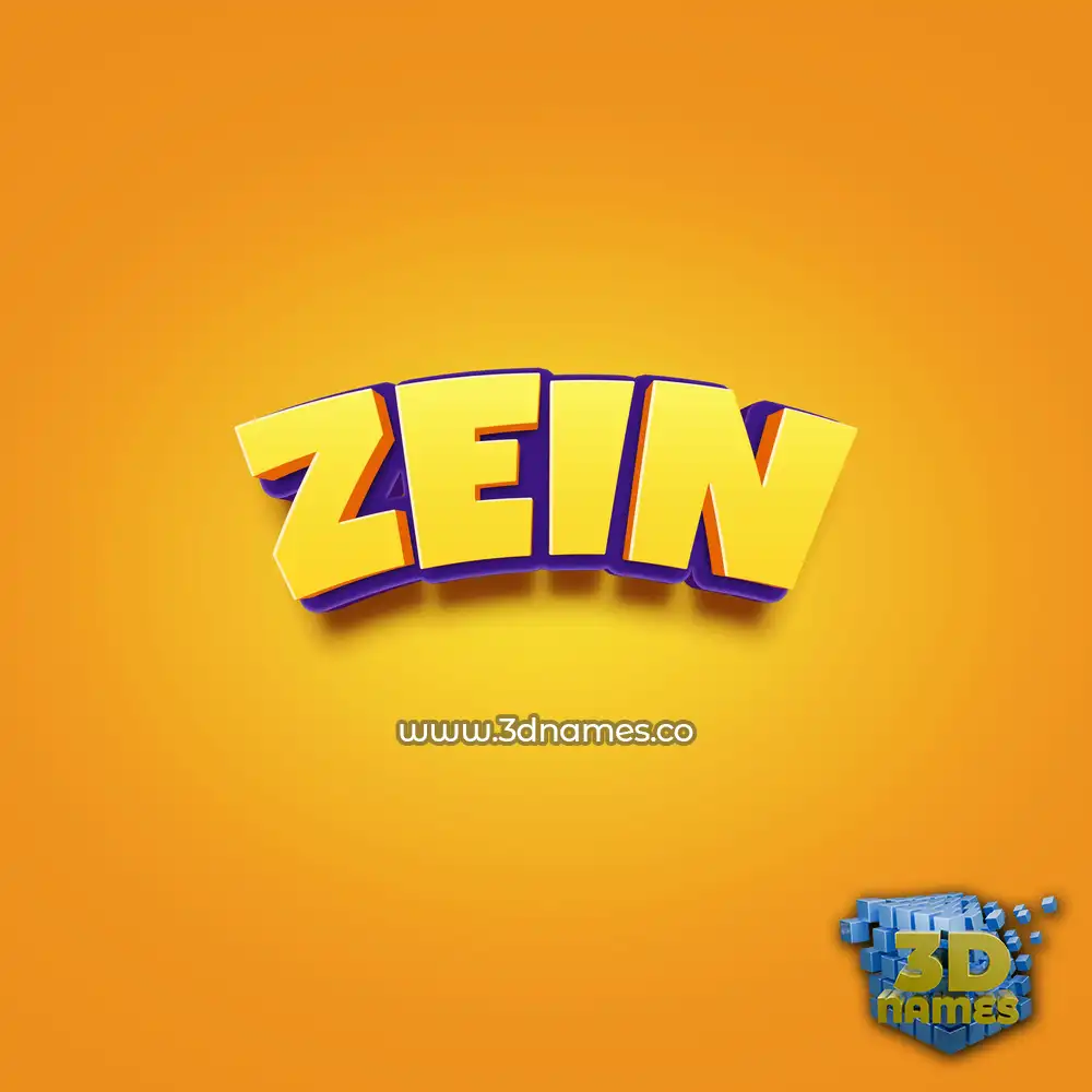 zein in Orange Toon style - 3D name wallpaper