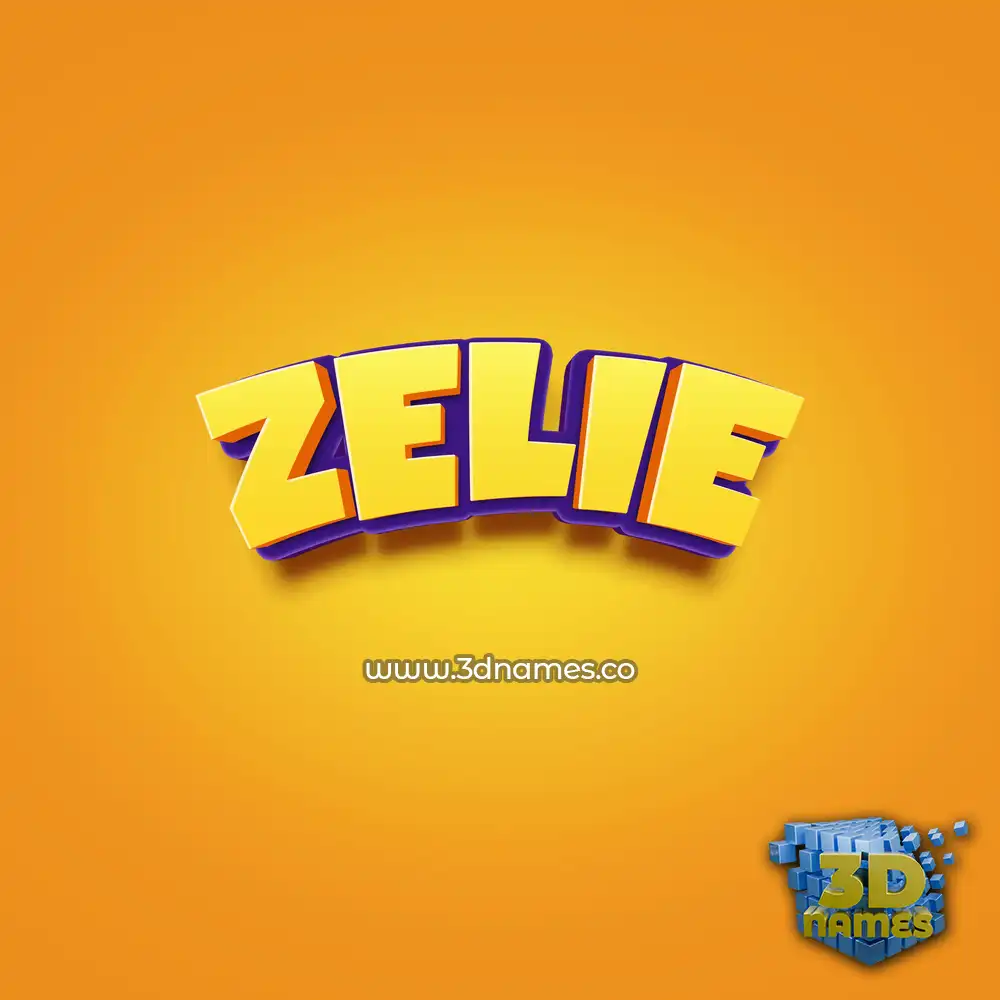 zelie in Orange Toon style - 3D name wallpaper