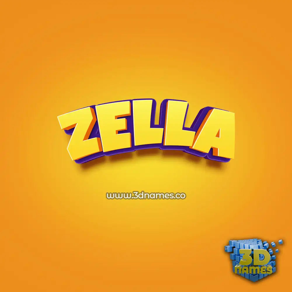 zella in Orange Toon style - 3D name wallpaper