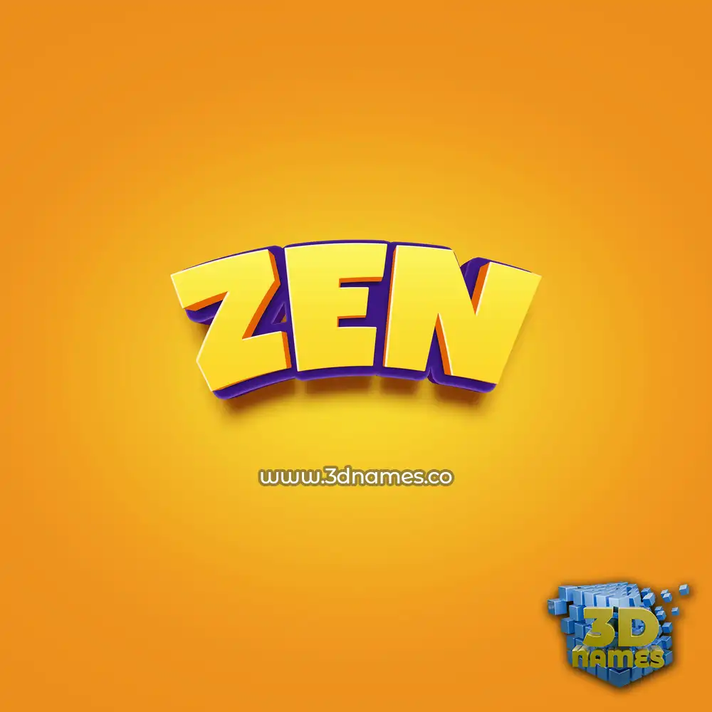 zen in Orange Toon style - 3D name wallpaper