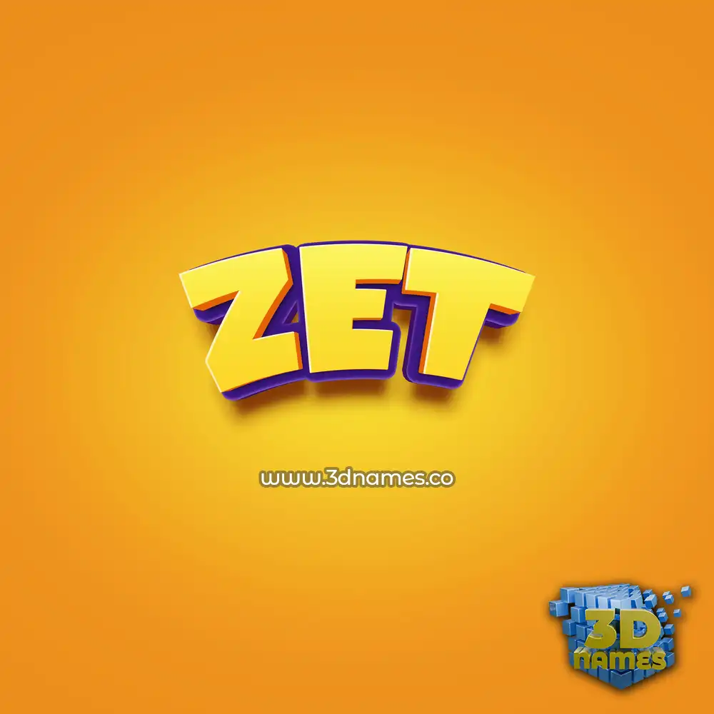 zet in Orange Toon style - 3D name wallpaper