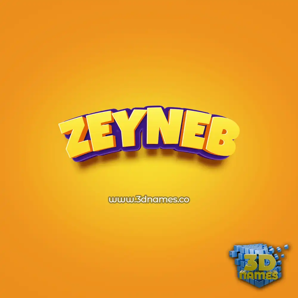 zeyneb in Orange Toon style - 3D name wallpaper