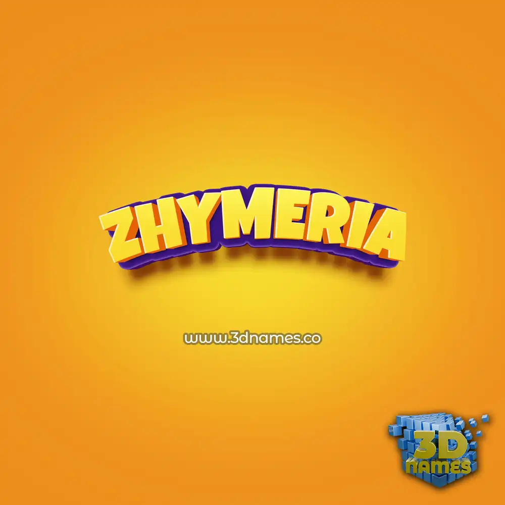 zhymeria in Orange Toon style - 3D name wallpaper