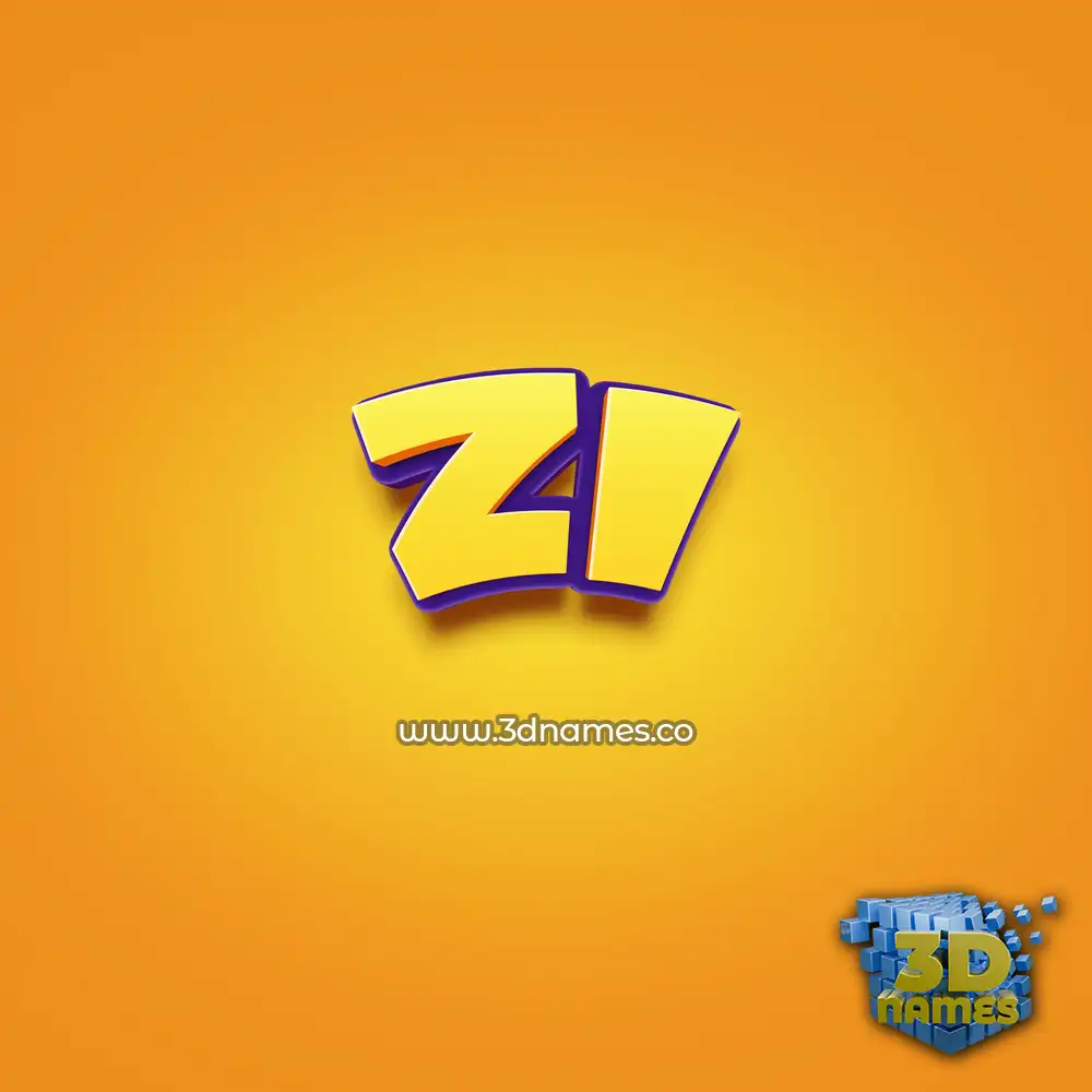 zi in Orange Toon style - 3D name wallpaper