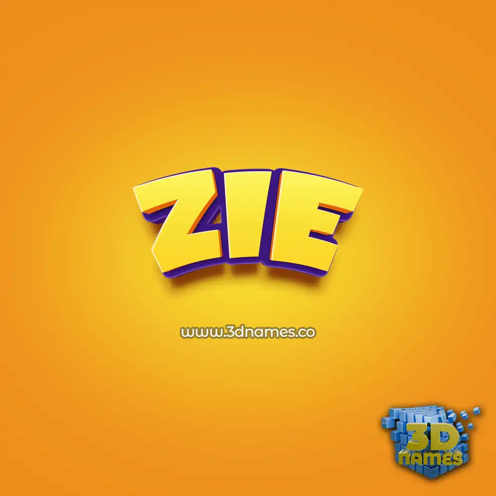 zie in Orange Toon style - 3D name wallpaper
