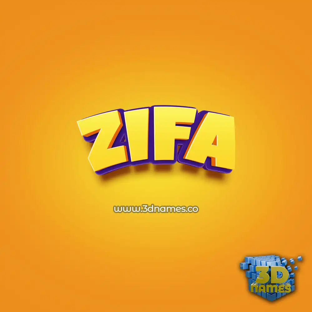 zifa in Orange Toon style - 3D name wallpaper