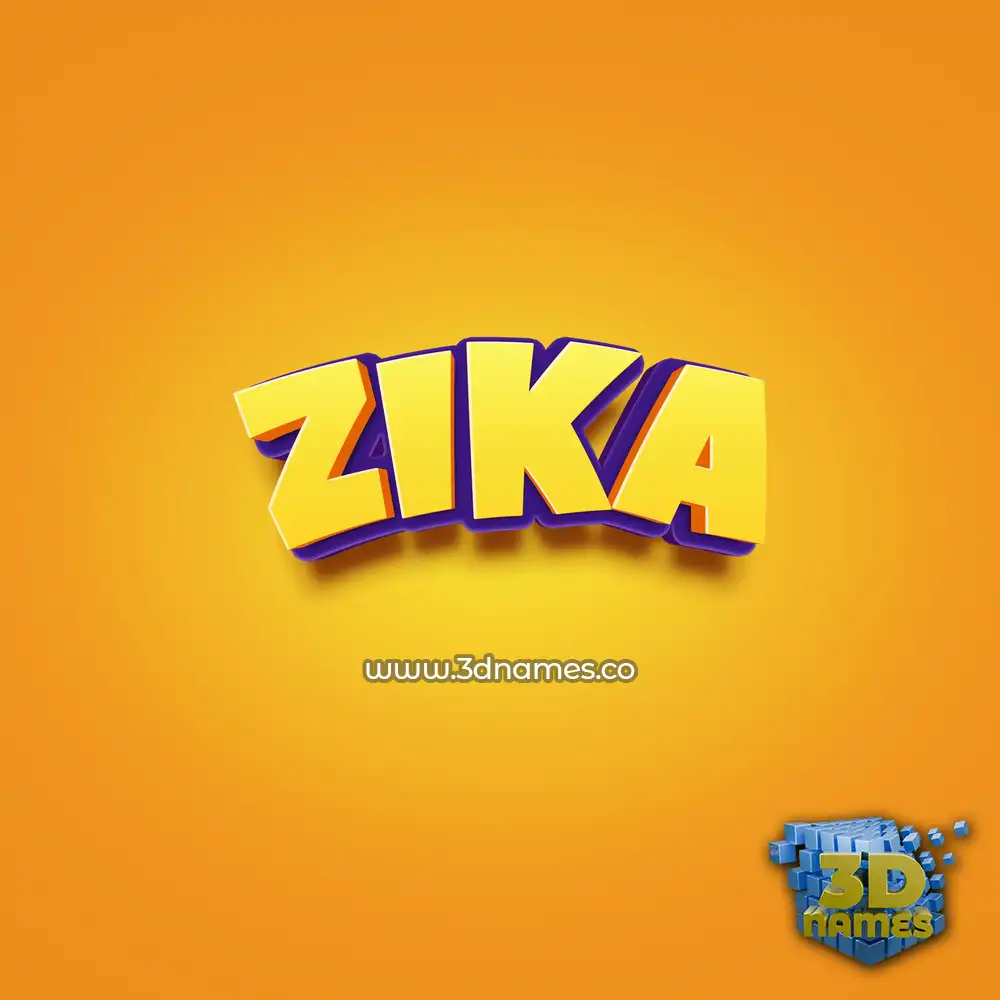 zika in Orange Toon style - 3D name wallpaper
