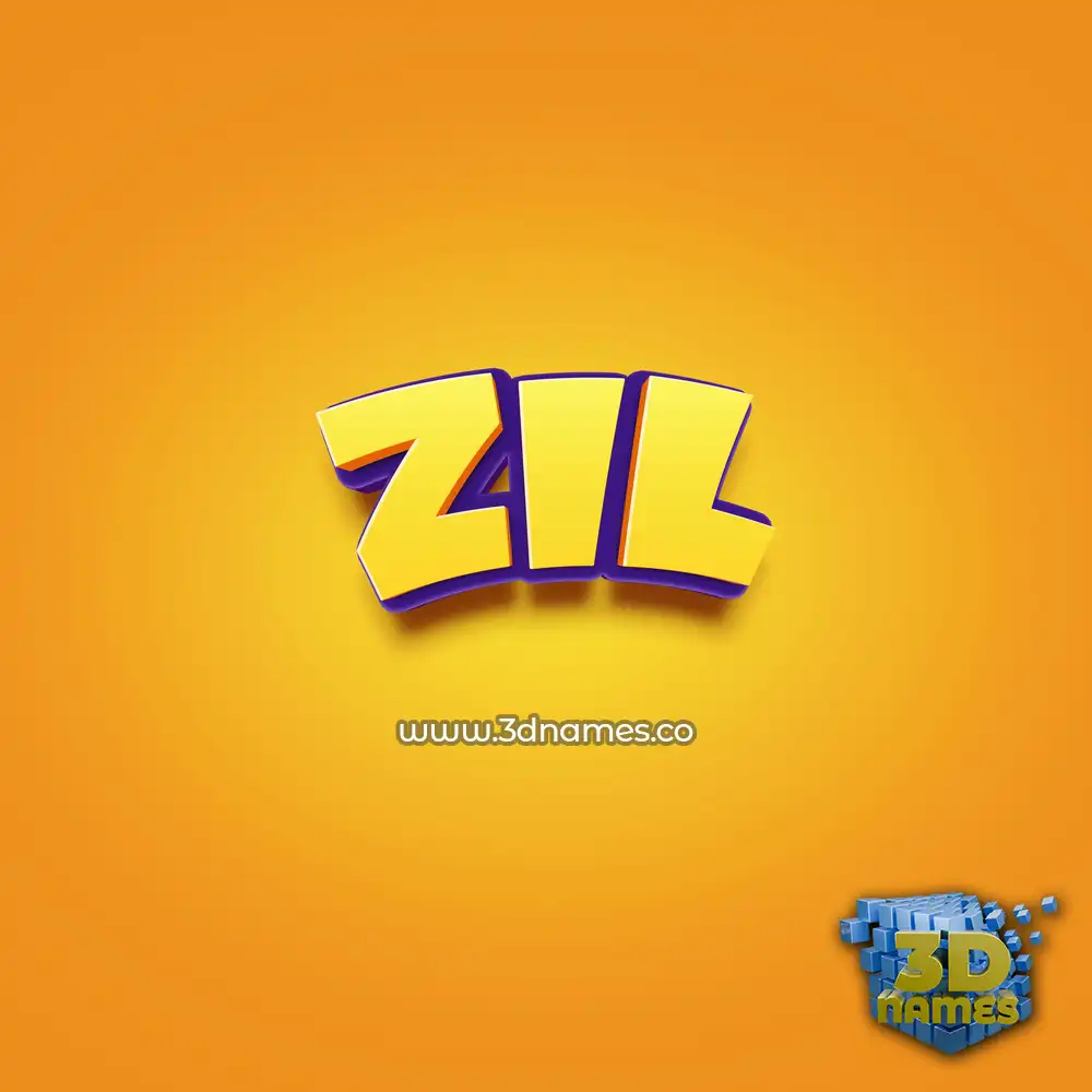 zil in Orange Toon style - 3D name wallpaper