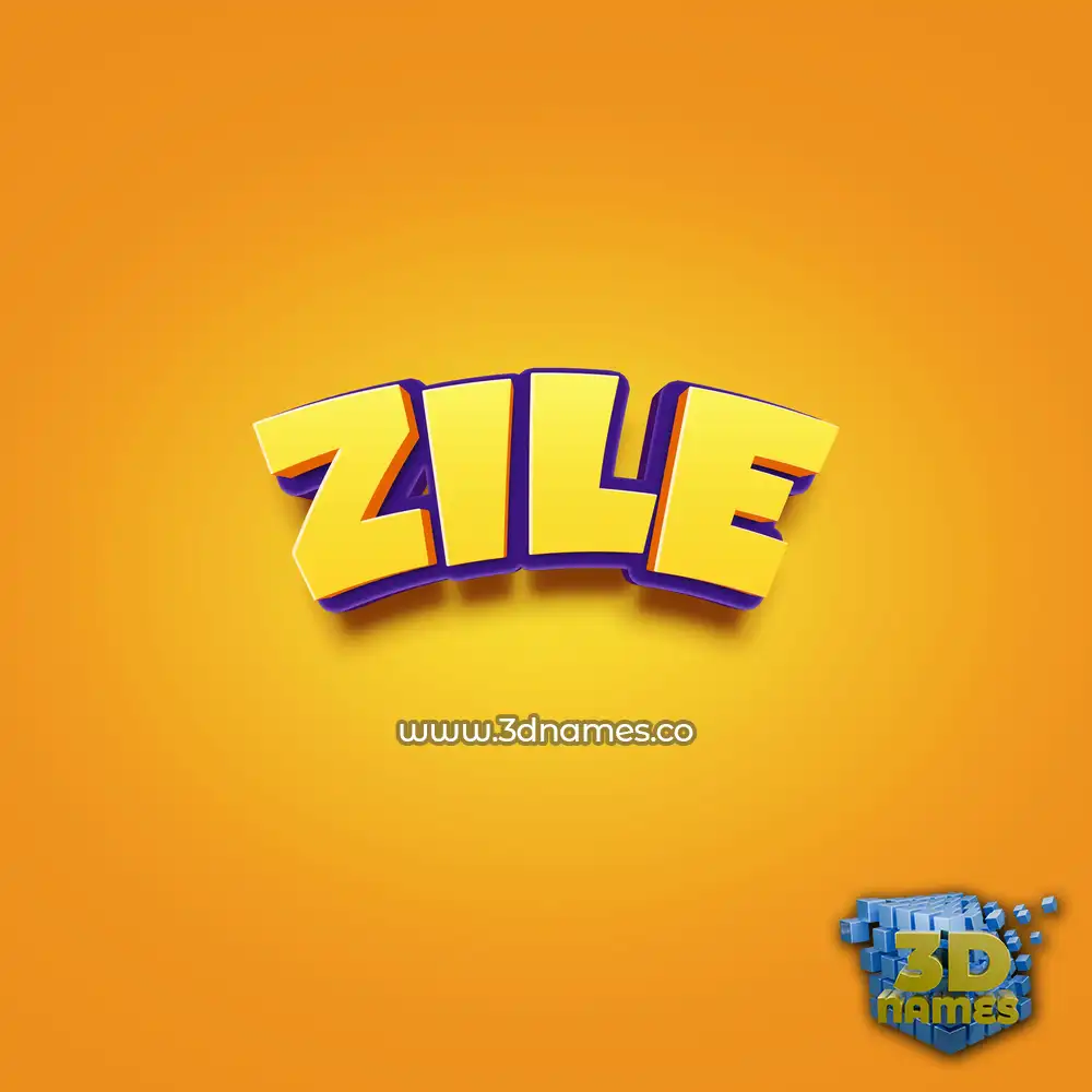 zile in Orange Toon style - 3D name wallpaper