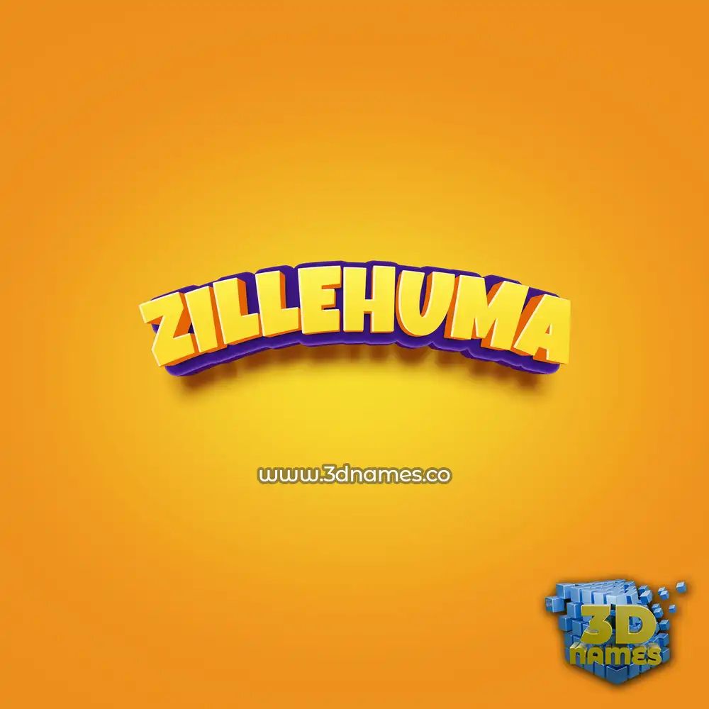 zillehuma in Orange Toon style - 3D name wallpaper