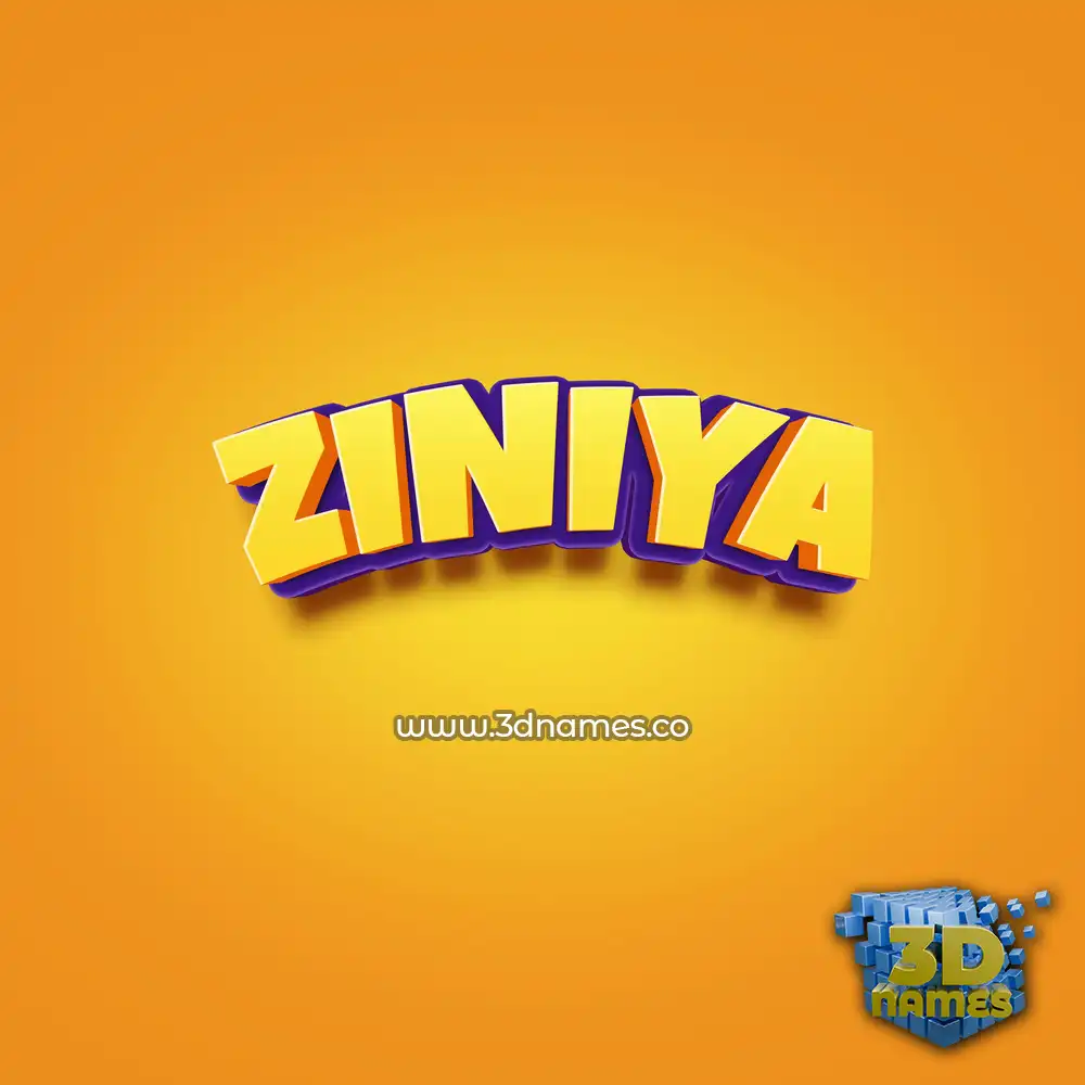ziniya in Orange Toon style - 3D name wallpaper