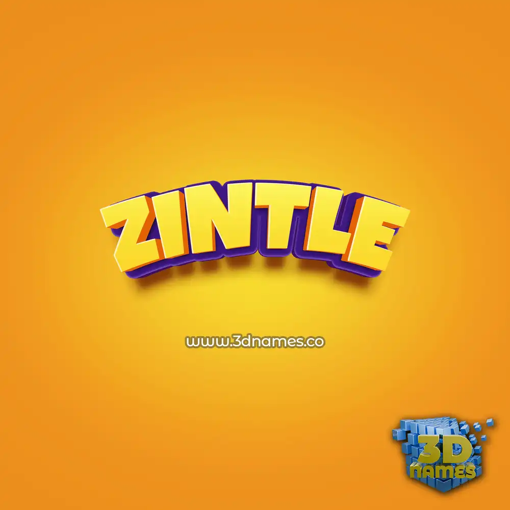 zintle in Orange Toon style - 3D name wallpaper