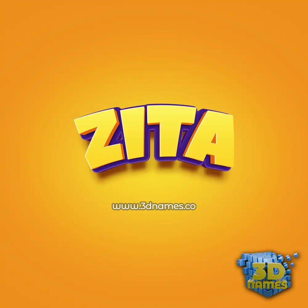 zita in Orange Toon style - 3D name wallpaper