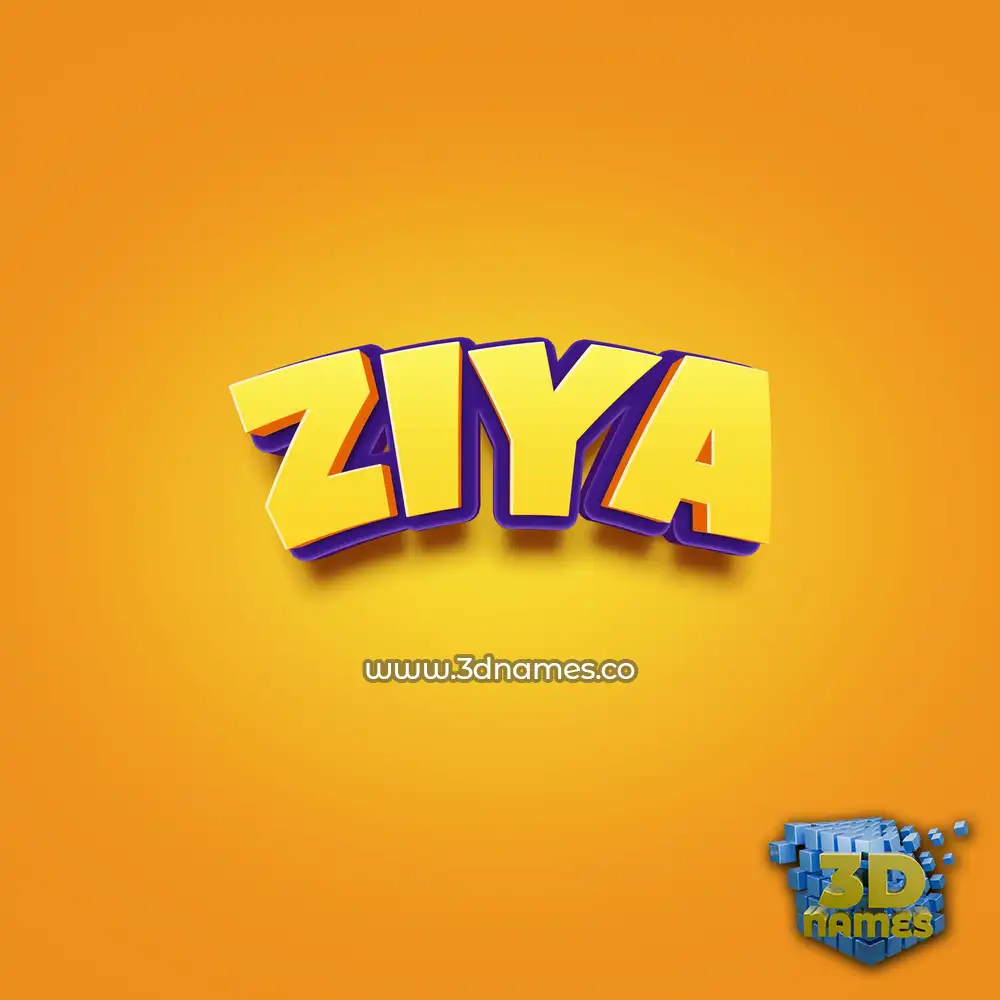 ziya in Orange Toon style - 3D name wallpaper