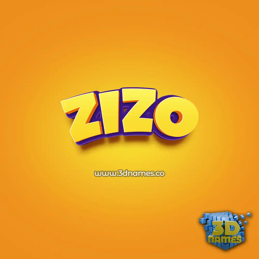 zizo in Orange Toon style - 3D name wallpaper