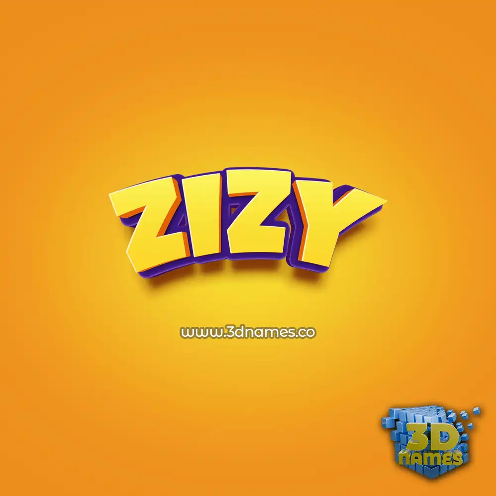 zizy in Orange Toon style - 3D name wallpaper