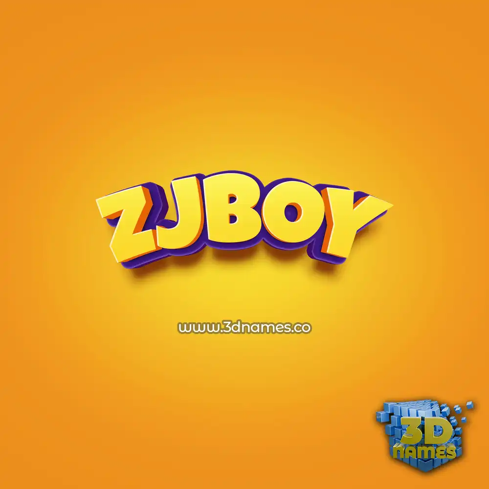zjboy in Orange Toon style - 3D name wallpaper